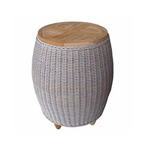 Padma's Plantation Outdoor Paradise End Table With Teak Top Kubu Grey