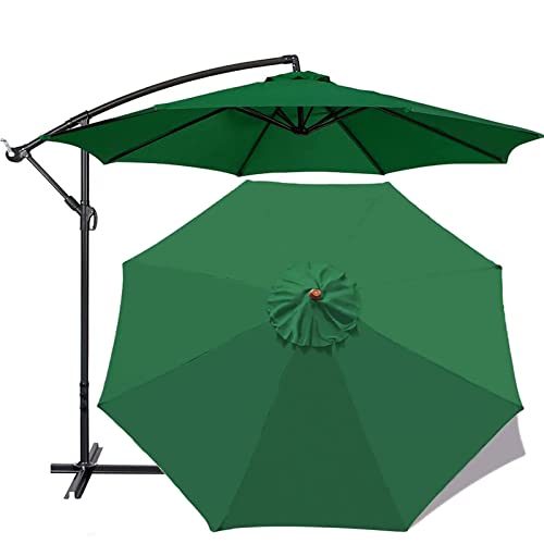 FKTHYO Parasols Patio Umbrella Cover Cloth 2.7/300cm,Polyester Replacement Canvas, 6 Ribs 8 Ribs Outdoor Table Umbrella Canopy Sun Shade Cover Replacement Cloth for Umbrella,Green-300cm/9.8ft (8ribs)