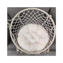 Home Rattan Chairs- Hanging Basket Outdoor Cotton Rope Hanging Chair Balcony Rocking Chair Indoor Homestay Swing Patio Lounge Chair