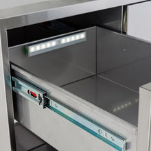 Blaze 16-Inch Stainless Steel Double Access Drawer with Soft Close Glides, Heavy Duty 304 Construction, and Professional Vertical Storage for Outdoor Kitchens - BLZ-DRW2-R-LT