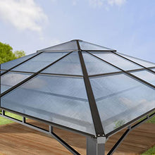 TOOLPORT 13x13 ft Hardtop Gazebo Polycarbonate Roof, Champagne