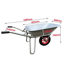 Etlegor Agricultural Wheelbarrow, Galvanized Wheelbarrow 2 Tire Wheelbarrow Dump Cart Perfect for Transporting Sand, Dirt, Garden Waste, Construction Fertilizer Worksite Trolley Tools