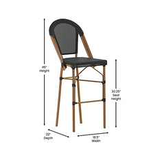 Flash Furniture 30 in Indoor/Outdoor Barstool, Black, 2-Pack