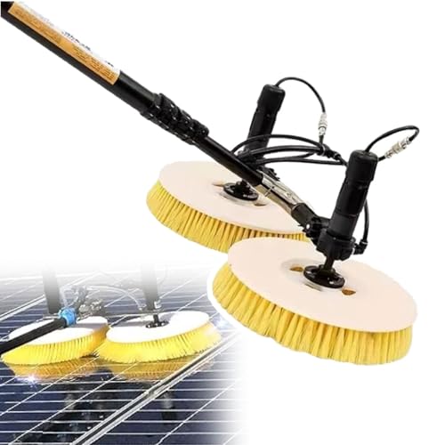 Ostreemaner Photovoltaic Panel Cleaning Brush, Double Head Automatic Window Glass Washing Equipment,Solar Panel Cleaning Brush, 3.5m/5.5m/7.5m Extendable Pole Brush,Mains Power,5.5M