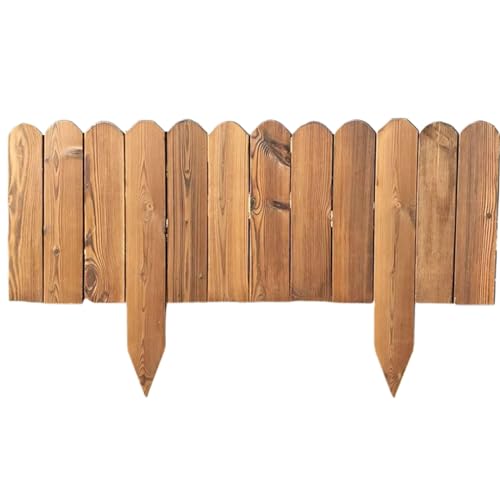 DECORN Garden Wooden Fence Wood Garden Edging Border Outdoor Landscape Border Edging for Gardens Lawns Balconies Courtyards Planting Fences, 35 ft(L),B-11.8" H