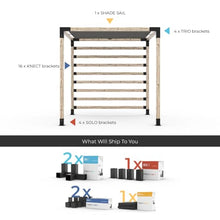 TOJAGRID Any Size Pergola Kit with Post Wall for 4x4 Wood Graphite
