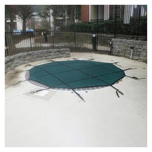 JYHHCYS Inground Round Winter Pool Cover 18ft/24ft/28ft/30ft, Customizable Size Mesh Pool Safety Covers, Small Large Elastic Pools Protection Mesh for Kid/Pet Safe(35ft)