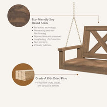 Porchgate Amish Heavy Duty 700 Lb Farmhouse Porch Swing W/Chains (5 Foot, Warm Walnut Stain)
