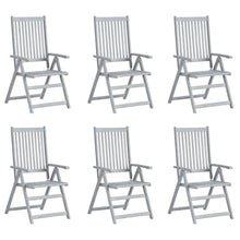 GKHPYURE Patio Reclining Chairs 6 pcs with Cushions Solid Acacia Wood