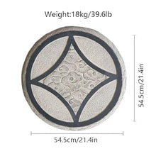 zktoermn Handcrafted Non-Slips Garden Stepping Stones, Weather-Resistant Cement Pavers for Patio Lawn Walkway, Retro Oriental Style(54.5x54.5cm)