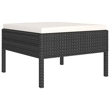 Heofavd 9-Piece Modular Patio Furniture Set in Matte Black PE Rattan Outdoor Sectional Sofa with Cream Cushions Square Table Seats 9 for Garden Balcony Backyard and Terrace