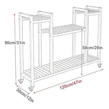 ARTUNV Movable 3-Tier Metal Plant Stand On Wheels for Indoor Living Room