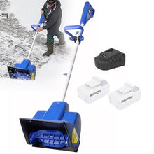 HYUIO Cordless Snow Blower, 24V 4.0Ah Battery Powered Snow Shovel, 30 CM Clearing Width and 18 CM Depth, Foldable Snow Thrower, 8 M Throwing Distance with Safety Switch, for Patio, Deck, Driveway