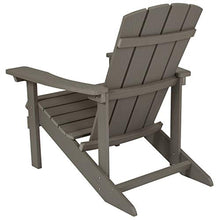 BizChair Poly Resin Adirondack Chair - Gray - All Weather - Indoor/Outdoor - Set of 4