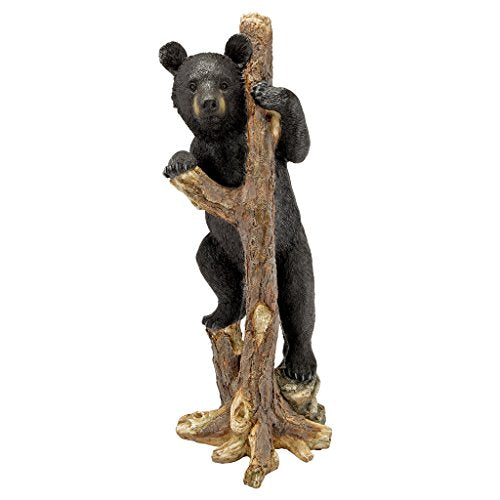 Design Toscano Bashful Black Bear Cub Outdoor Garden Animal Statue, 34 Inch, Resin, Full Color Finish