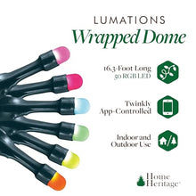 Home Heritage 6-Pack Lumations 16.3ft Christmas Holiday Party Lights — 50 RGB LED Wrapped Dome Lights — Twinkly Smart App Control