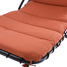 New Hanging Chaise Lounger Chair Arc Stand Air Porch Swing Hammock Canopy Orange