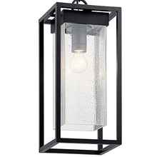 Kichler Mercer Outdoor Pendant Light, Seeded Glass, Black