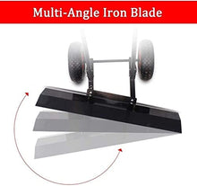 Snow Shovel Wheeled Snow Shovel Pusher|Metal Rolling Snow Removal Tool with Height Adjustable Handle for Driveway Pavement Clearing Snow Pusher