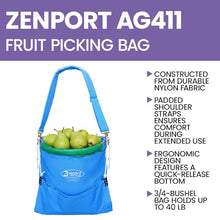 Zenport Agrikon Fruit Picking Bag, 3/4 Bushel - 4 Pack