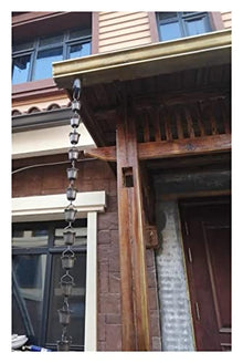 ngddf2haa Rain Chains Copper Rain Chain for Downspouts Eaves Rain Drainage Chain Villas Japanese Copper Wash Chain Temple Farm Decoration Guide Water Rain Chain (Color : 2) (2)