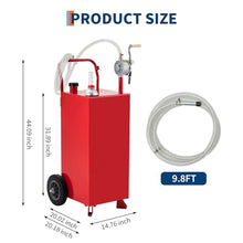 Fuel Caddy, 40 Gallon, Manual Pump, 2 Wheels, Red