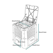 Kitchen Compost Bin, Compost Bin, 105 Gallon (400 L) Large Outdoor Composting Box with Top Flip Lid and 4 Bottom Exit Door, BPA Free Material, Grass Food Trash Can Composter Barrel for Garden Yard, Ea
