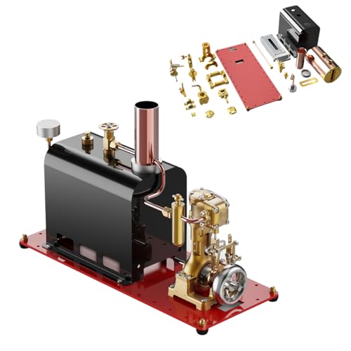 Karoyd RW-BL1K Mini Steam Engine, Reversible Reciprocating Single-Cylinder Live Engine and Boiler Model Kit for Steam Boat Collectors