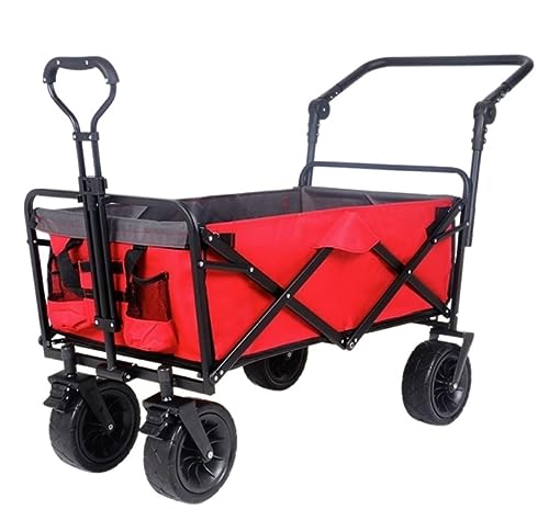 CWENZXDIA Garden Wagon Utility Carts Folding Wagon Multifunctional Foldable Camping Cart 12 Bearing Universal Wheel Trolley Utility Cart(B)