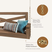 Porchgate Amish Heavy Duty 700 Lb Boardwalk Porch Swing W/Chains (5 Foot, Warm Walnut Stain)