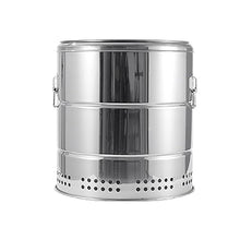 DONGXIAO Barrel BBQ, Smokers and Grills, Outdoor Portable Charcoal Grill, Stainless Steel Barbecue Grill, Indoor Smothered Grill (Size: L)
