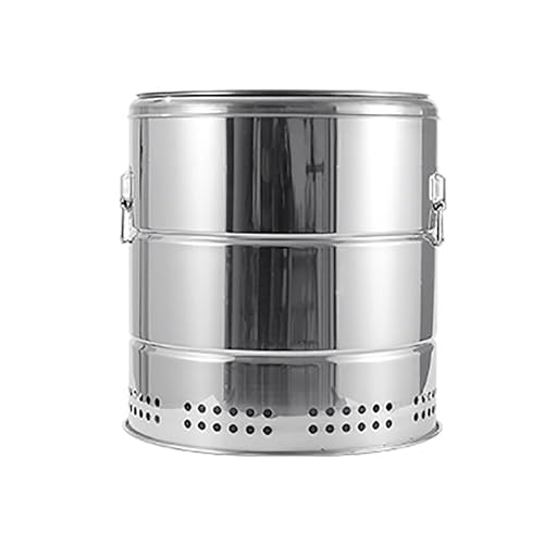DONGXIAO Barrel BBQ, Smokers and Grills, Outdoor Portable Charcoal Grill, Stainless Steel Barbecue Grill, Indoor Smothered Grill (Size: L)