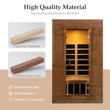 amocane Infrared Cedar Wood Sauna Room 1-2 Person with Control Panel and Bluetooth Speakers