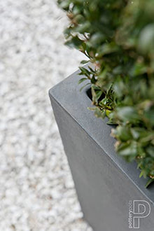 Pottery Pots Block XL Fiberstone Square Planter Gray 24 Inch