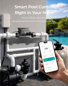 TP15 Salt Chlorine Generator for Pools up to 15,000 Gallons, Smart Salt Chlorinator with App Monitoring, ETL Listed, Auto Reverse Polarity Cell, Standard Plumbing Fit