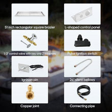 48"x14" Rectangular Fire Pit Pan Kit for Indoor or Outdoor Fire Table