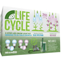 Miracle LED Plant Life Cycle 3-Socket Synchronized Grow Light Kit with 3 Blue Spectrum Absolute Daylight Bulbs and 3 Red & Blue Spectrum Multi-Plant Bulbs with Sproutmatic Timer Controls (3-Pack)