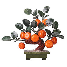 Feng Shui Jade Carved Orange Tree Bonsai Chinese Style Decoration for Wealth and Luck Living Room TV Cabinet Bonsai Porch Decoration House Plant