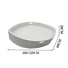 JDXQBLD Swimming Pool Floating Tray 90X60X20Cm/35.4X23.6X7.9In Diamond Tray,Handmade Rattan Water Floating Plate, Hotel Swimming Pool with Water Fruit Plate,11-90 x 60 x 20 CM
