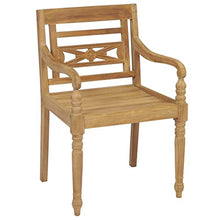 hliofuir 4-Piece Solid Teak Wood Batavia Chairs with Cushions