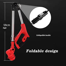 Rechargeable trimmer, cordless/folding, 90° rotating cutting head, includes 2 batteries, 1 charger, 7 cutting heads (3 types) (C-Two Battery)
