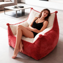 Lounge Vacuum Compressed Lazy Sofa, Foldable Fabric Couch Bed for Living Room Tatami(Orange)