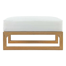 Modern Contemporary Urban Design Outdoor Patio Balcony Ottoman, White, Wood