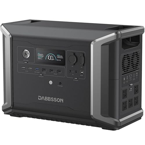 Dabbsson Portable Power Station DBS2300, 2330Wh EV Semi-solid State LiFePO4 Home Battery Backup, Max 8330Wh, 5×2200W AC Outlets, Solar Generator for Camping, Home Backup, Emergency, RV