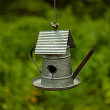 Hanging Metal Teapot Birdhouse/Feeder Decor (Set of All 6 (1 of Each), Galvanized Finish)