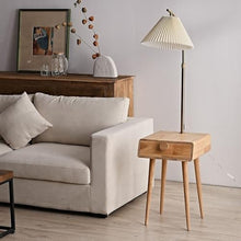 LUYOUBOZHU Floor Lamp Floor Lamp with Table, 3-Color Temperature Table Lamps for Living Room, Bedroom, Modern Floor Lamp with Drawer(Brown)