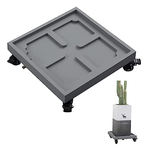 SDVantage Plant Dolly Planter Caddies Rolling Plant Stand with Wheels,Heavy Duty Plant Dolly Saucer for Moving Potted Planter Rolling Planter Trolley Tray Coaster,Grey-34Cm