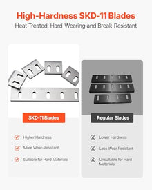 VEVOR Shredder Blades, Alloy Steel Shredder Machine Blade Kit with 12 Rotating and 2 Fixed Blades, High-Hardness SKD-11 Blade, Compatible with Model 400 Plastic Grinder, for ABS, PP, PVC & Nylon
