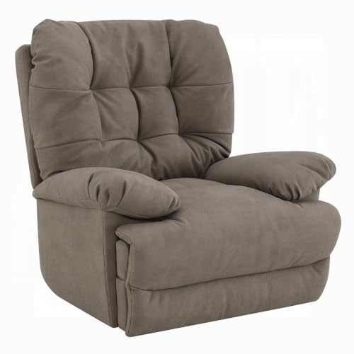 Lima Oversized Power Motion Recliner, Plush Tufted Dark Gray Faux Leather