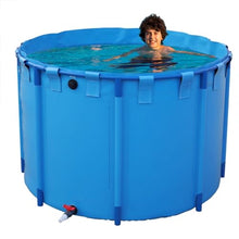 LZMZMQ Round Summer Pool & Piscinas para Adultos Diameter 2/4/5/6/8/10/11/13/15/16/20/23/26/29/33 Feet, Blue Swimmingpool with with Drain Valve, Mobile Swimming Pool for Home(1.5X1M/1700L/450GAL)